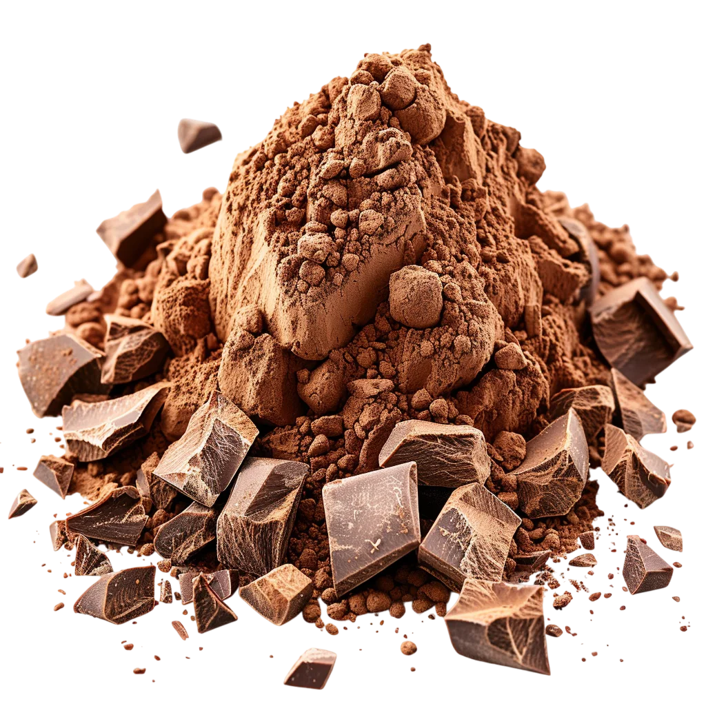 Cocoa Powder Mound with Chocolate Pieces Free PNG