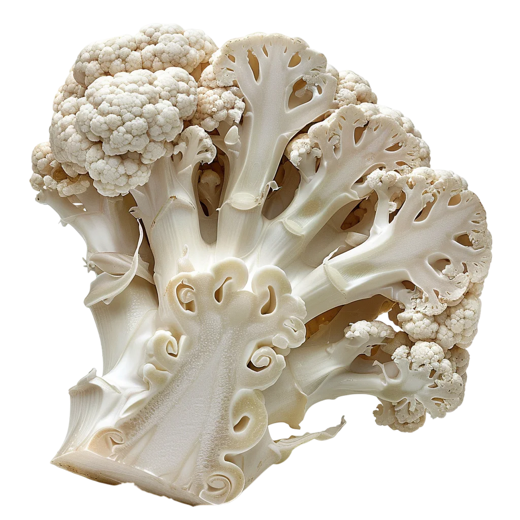 White Cauliflower Cross Section Free PNG