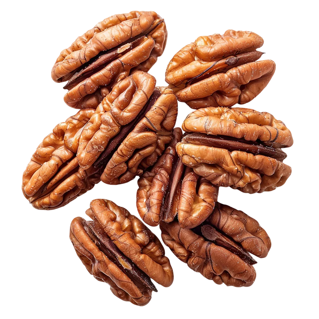 Golden-Brown Pecan Halves Cluster Free PNG