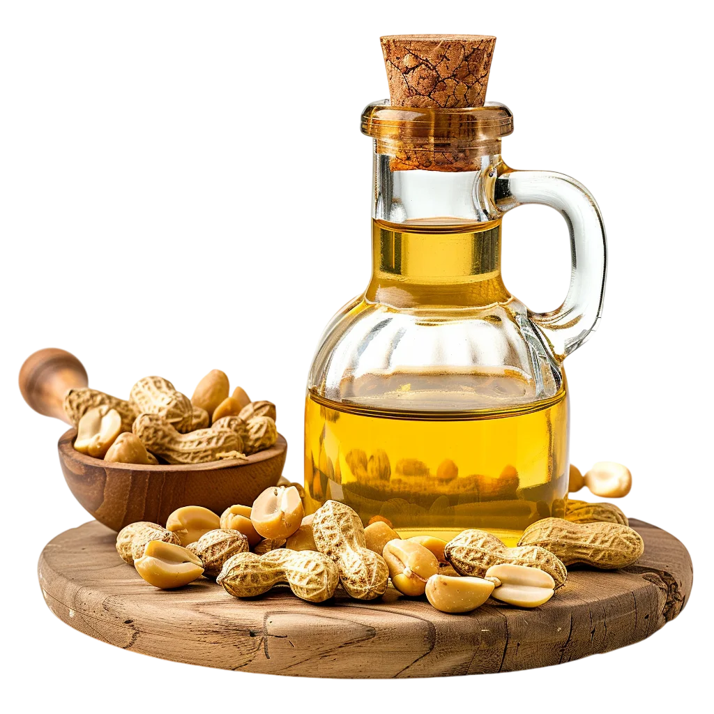 Glass Cruet of Peanut Oil with Peanuts – Free PNG