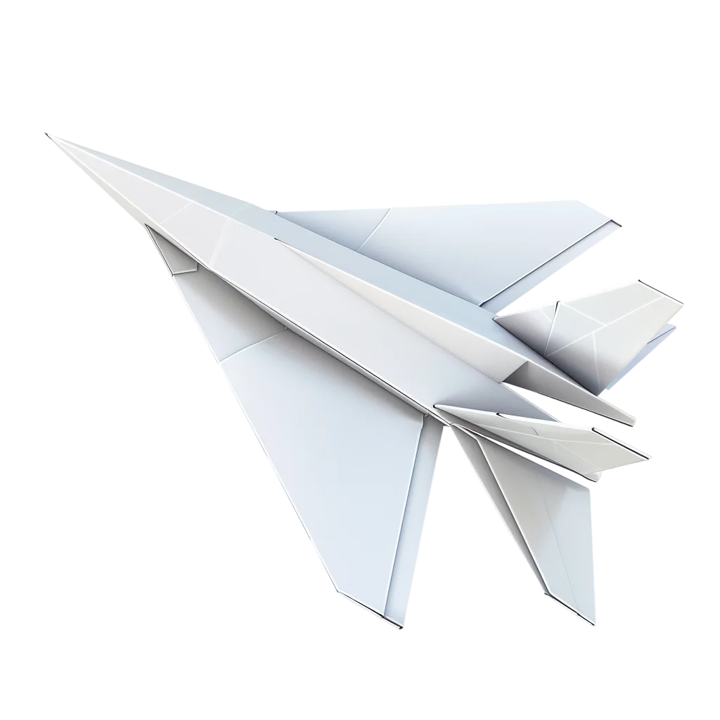 White Origami Paper Airplane Free PNG