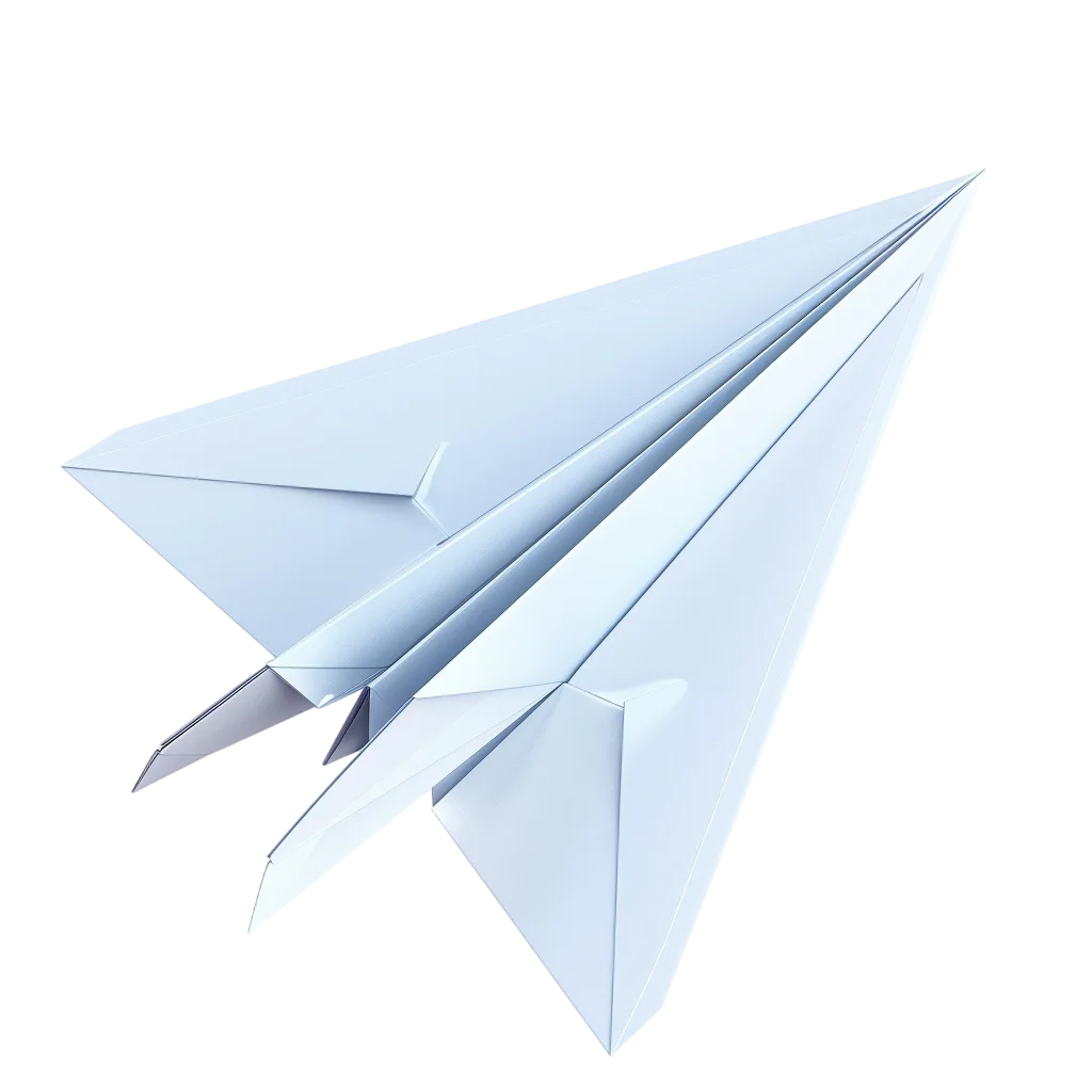 Pale Blue Paper Airplane in Flight | Free PNG
