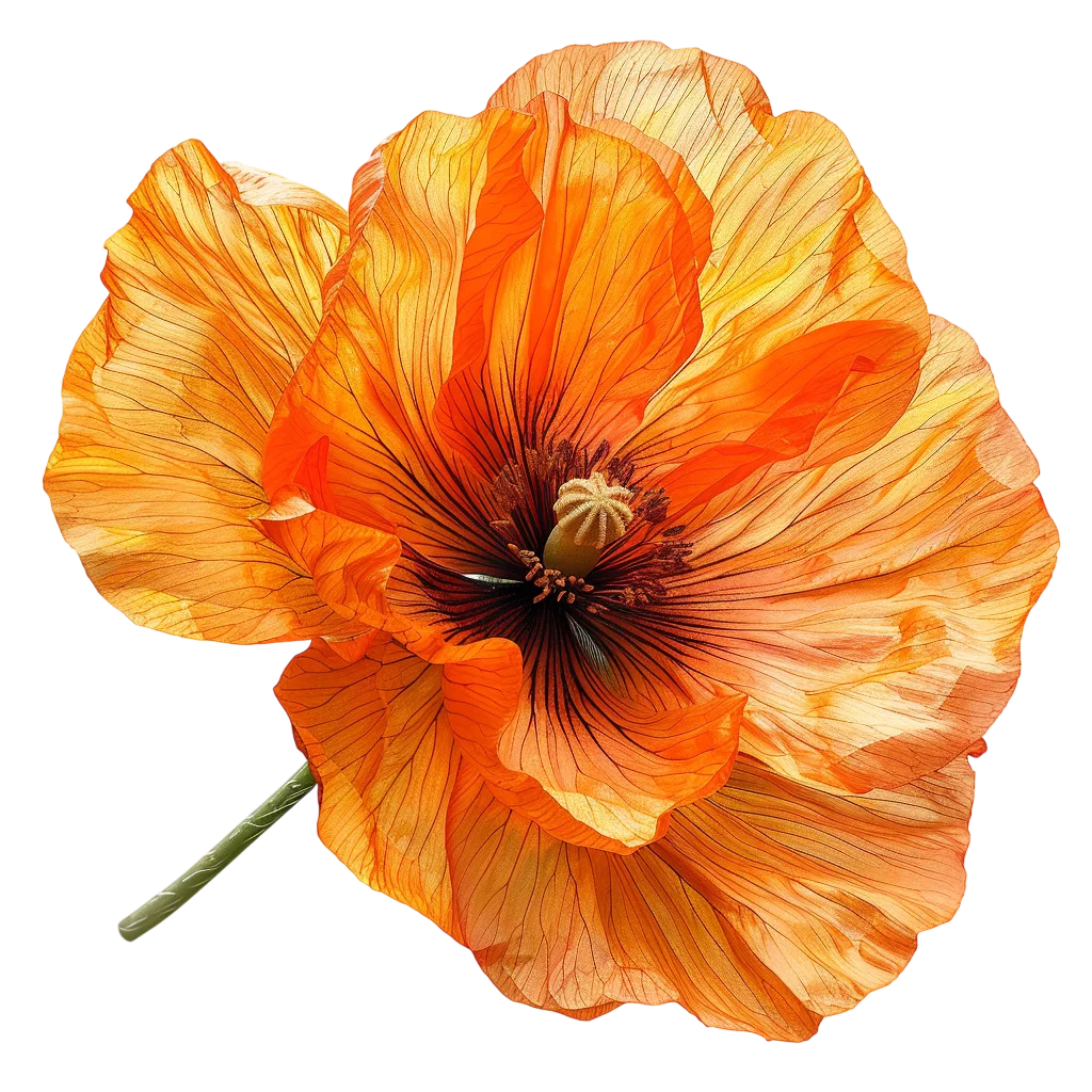 Vibrant Orange Poppy Flower | Free PNG