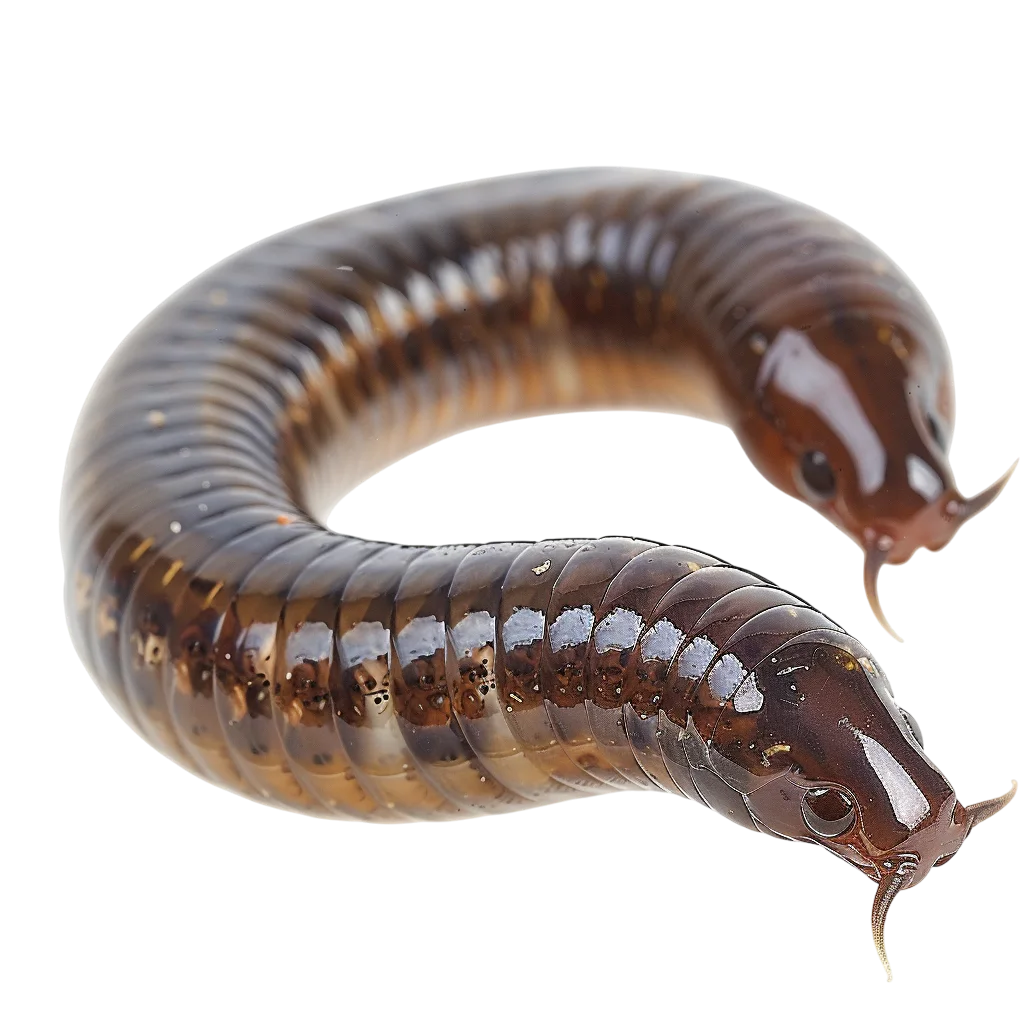 Curled Brown Millipede on Transparent Background | Free PNG