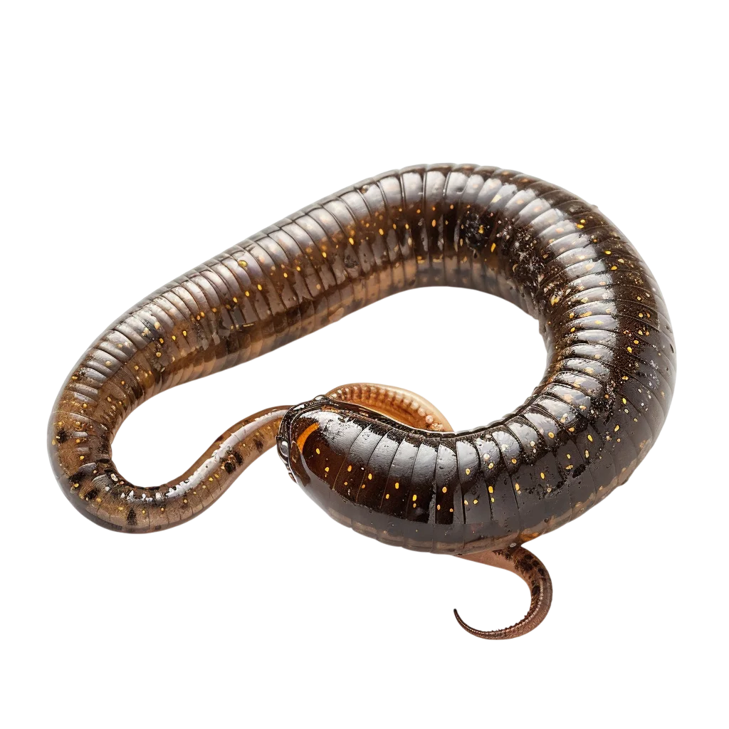 Curled Brown Segmented Fishing Lure Free PNG