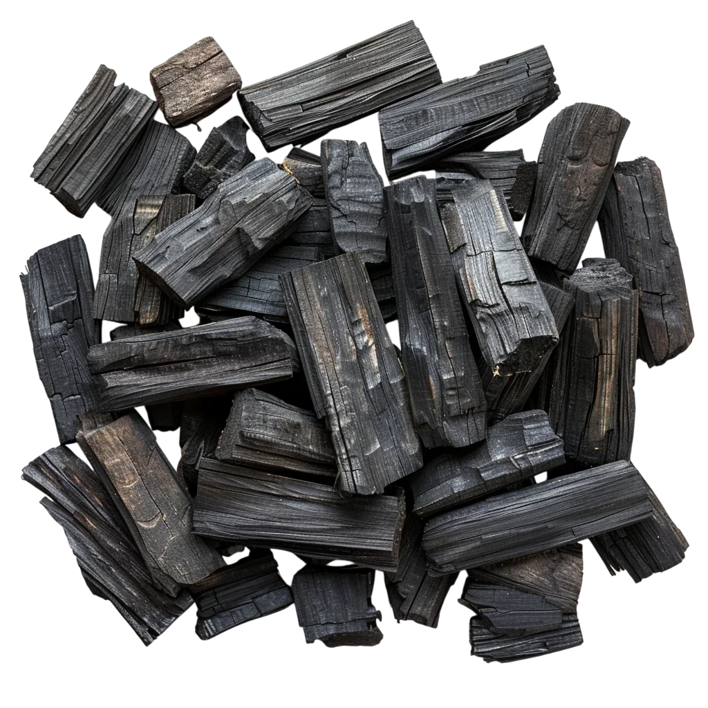 Pile of Dark Charcoal Wood Pieces – Free PNG