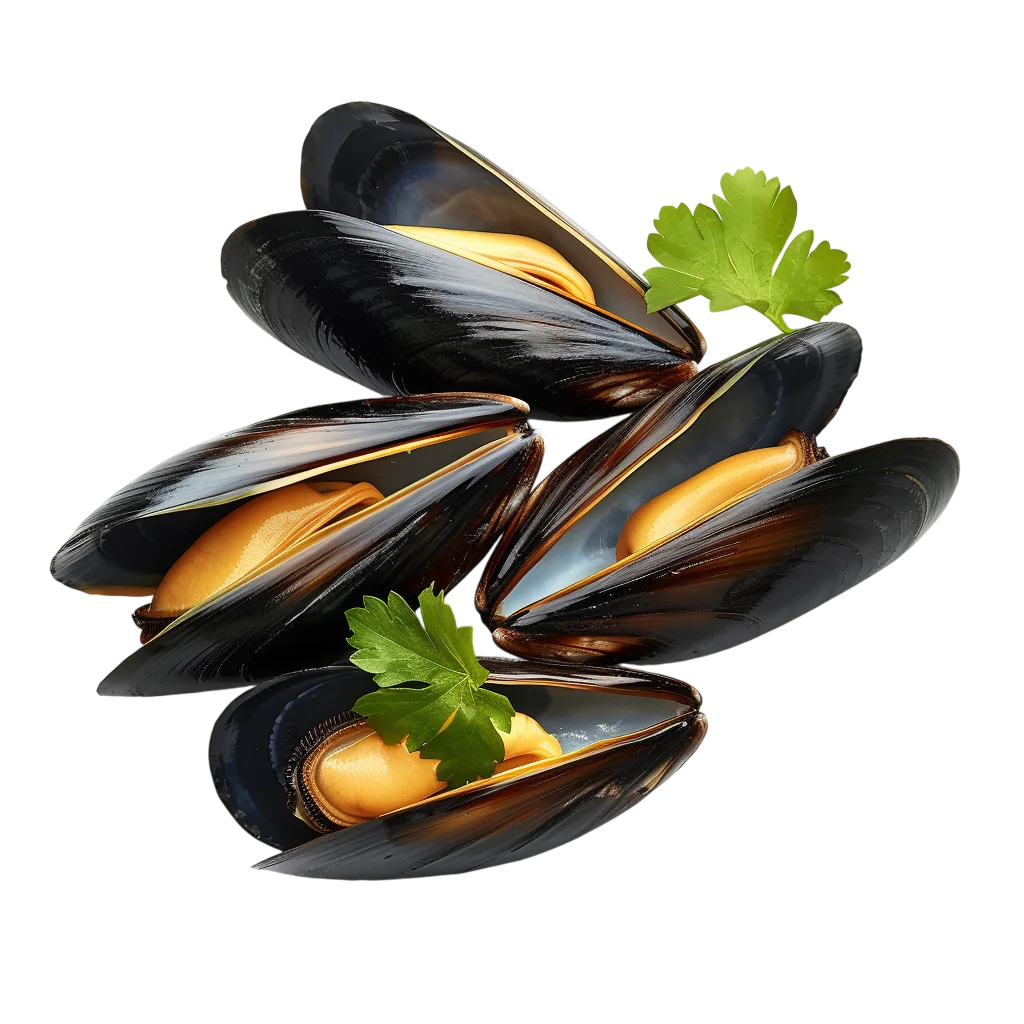 Cooked Mussels with Parsley Free PNG