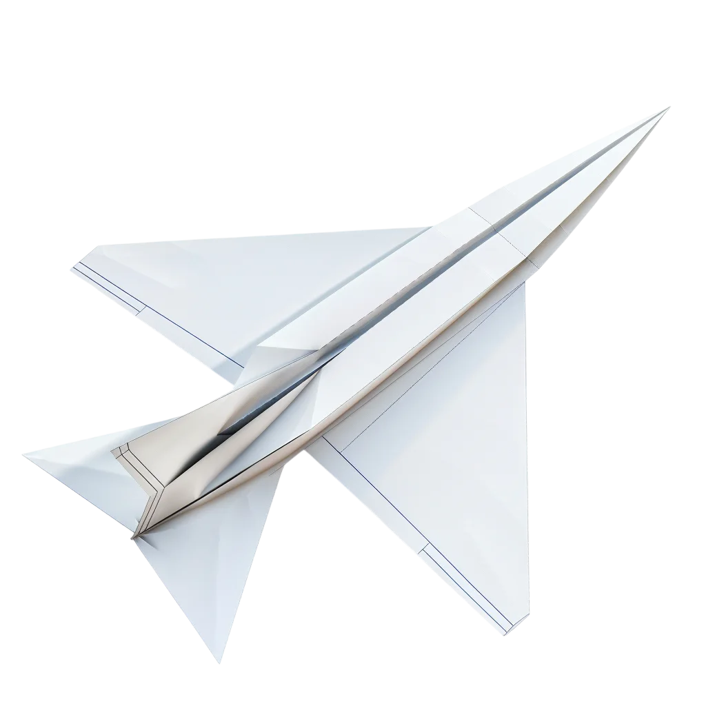 White Origami Paper Airplane in Flight - Free PNG