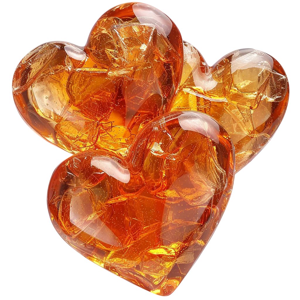 Translucent Amber Crystal Cluster Free PNG