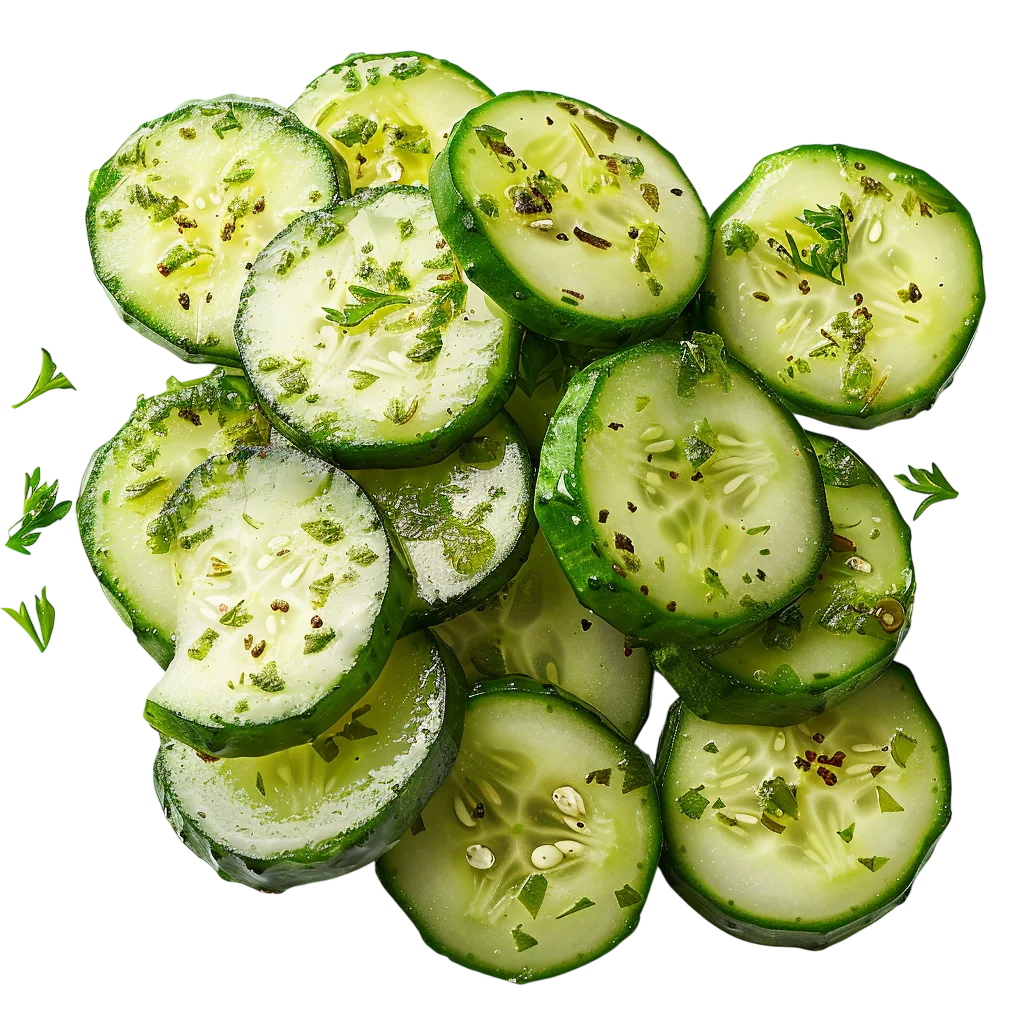 Herb-Seasoned Cucumber Slices Free PNG