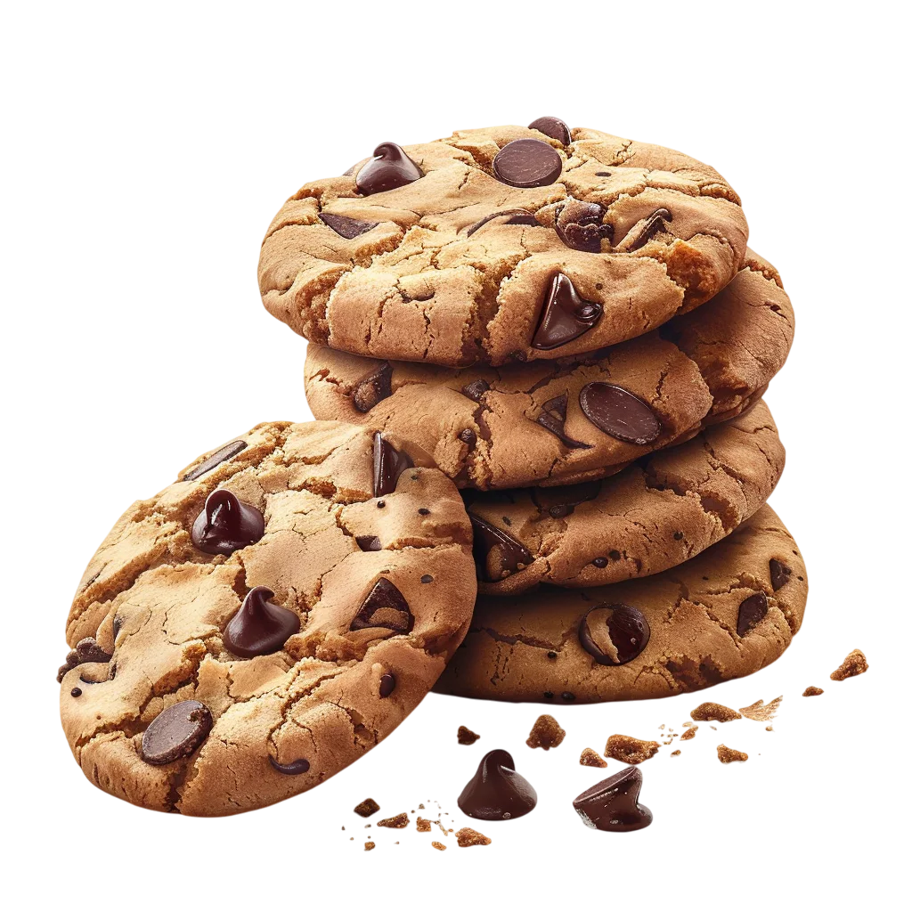 Stack of Chocolate Chip Cookies with Free PNG Cutout