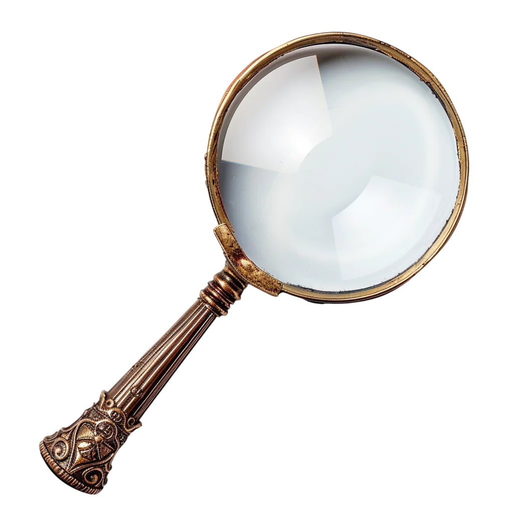 Antique Brass Magnifying Glass Free PNG