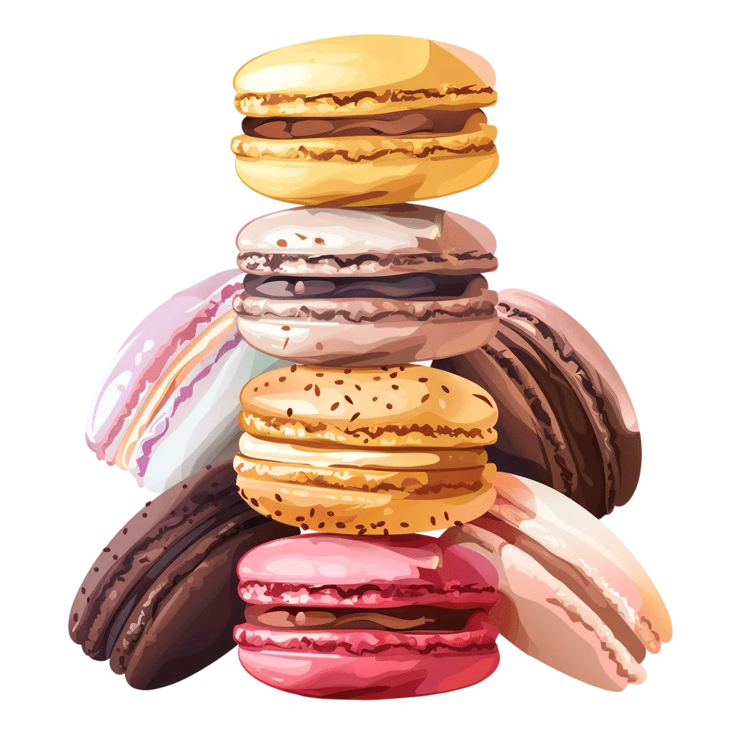 Colorful Stack of Assorted Macarons | Free PNG