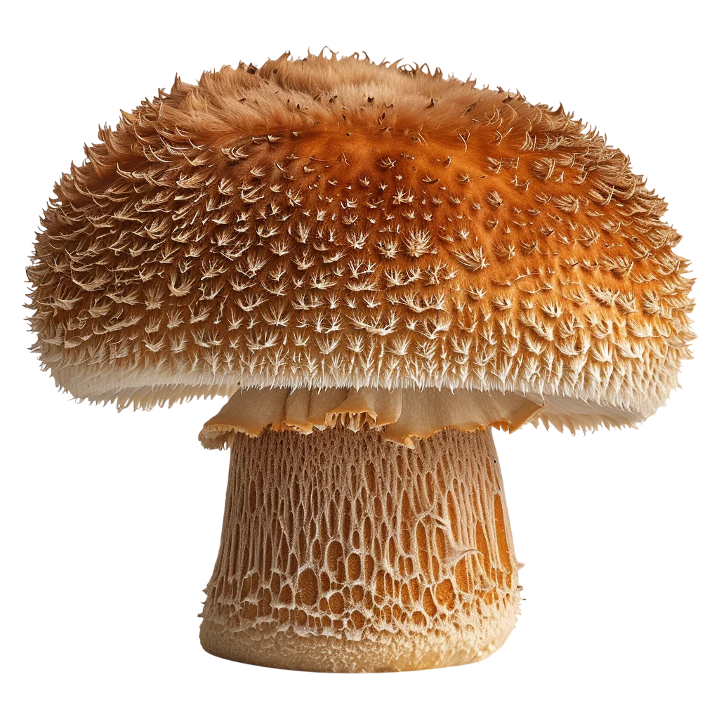Orange-Brown Mushroom with a Textured Cap | Free PNG