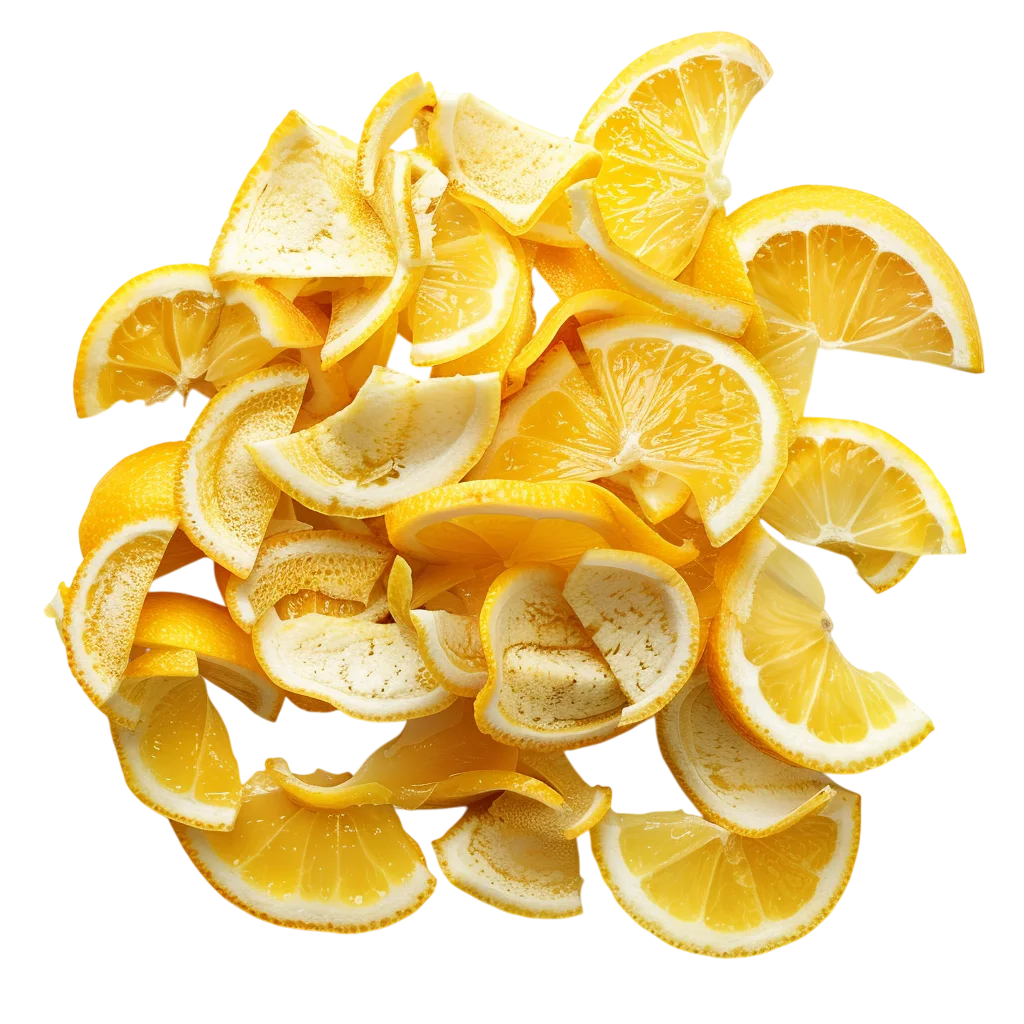Pile of Lemon Slices and Curled Peel Free PNG