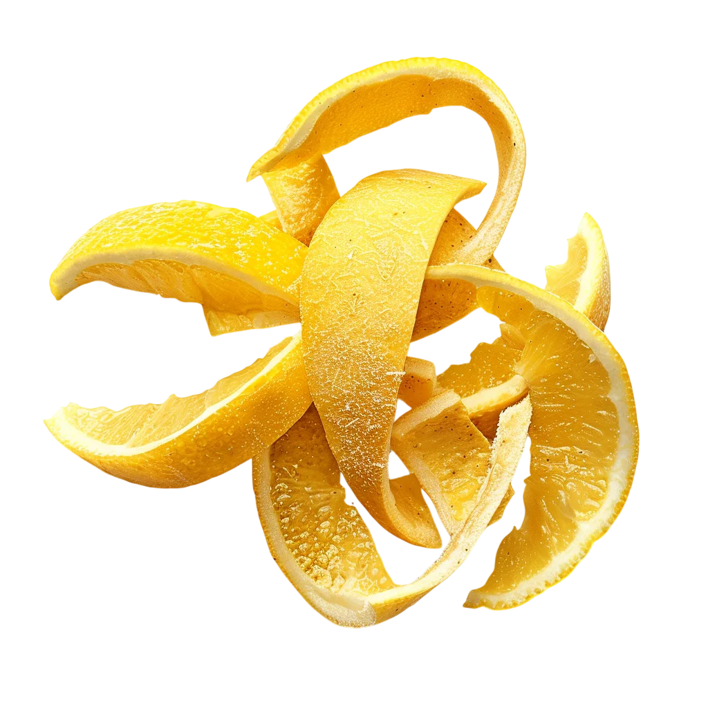 Curled Orange Peel and Citrus Segments Free PNG