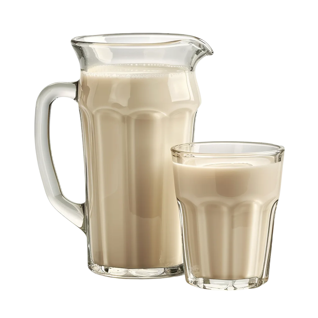 Glass Pitcher and Tumbler Filled with Milk – Free PNG