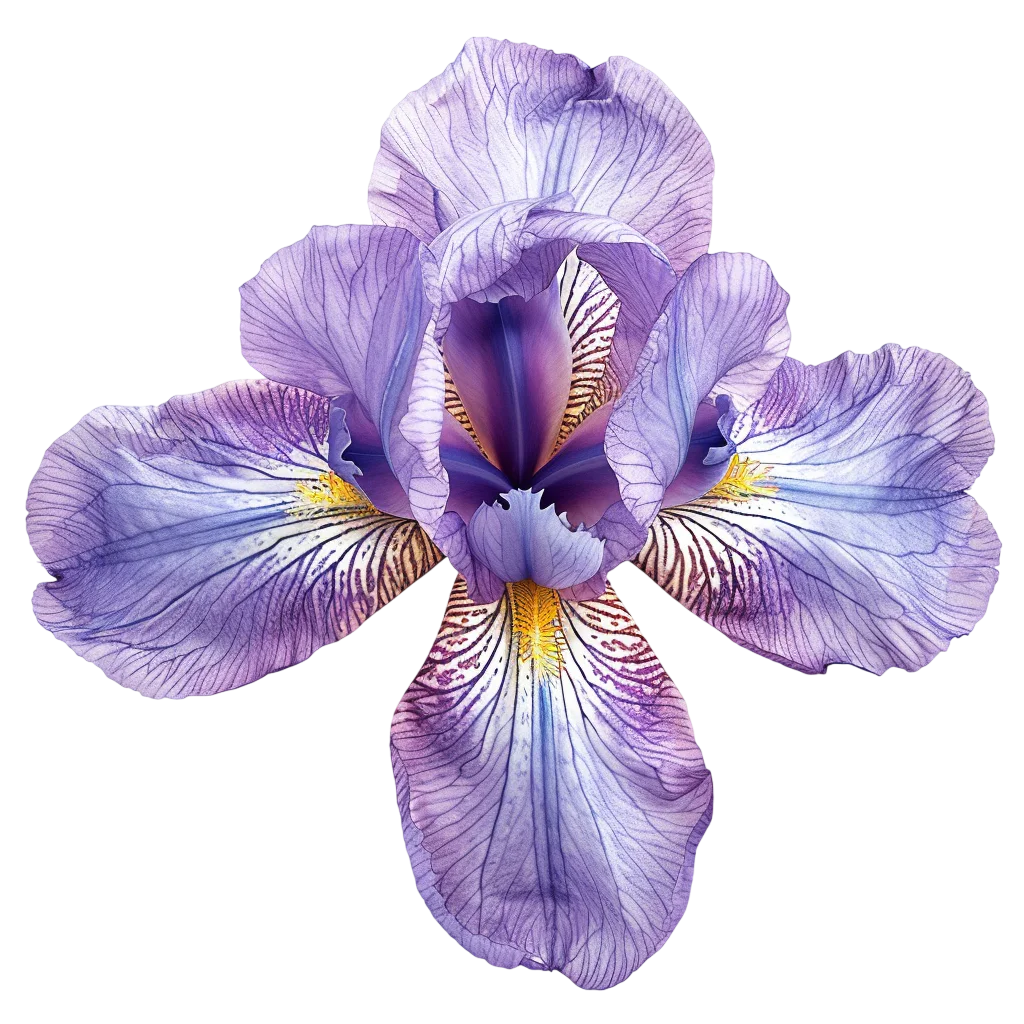 Lavender Purple Iris Flower Illustration - Free PNG