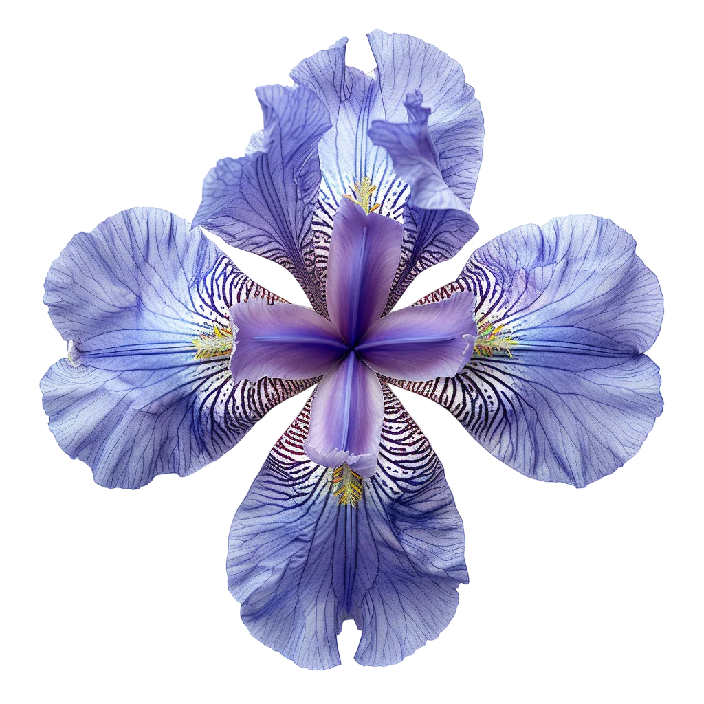 Blue-Violet Iris Flower Isolated – Free PNG