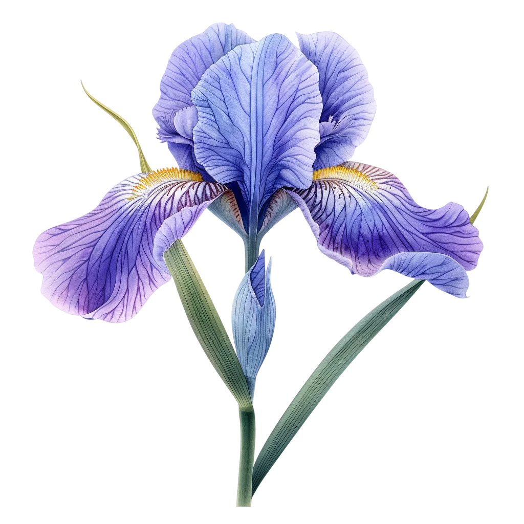 Purple and Blue Bearded Iris Flower Free PNG