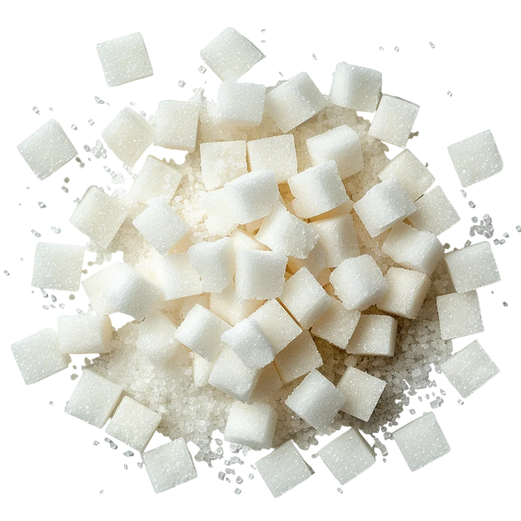 Scattered White Sugar Cubes and Granulated Sugar Free PNG