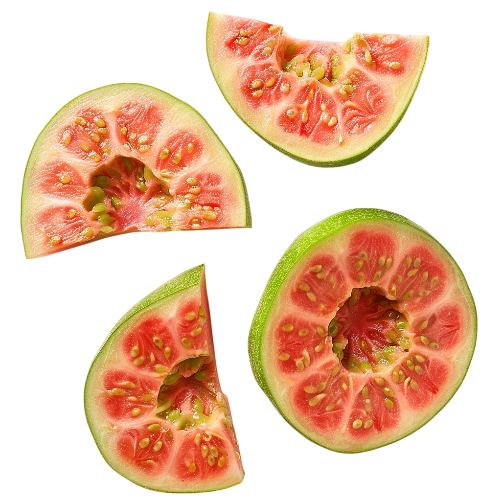 Sliced Pink Guava Pieces Free PNG