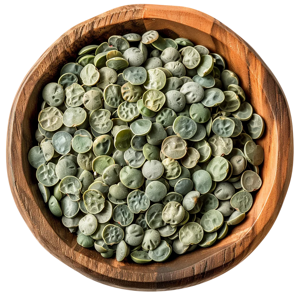 Pale Green Seeds in a Wooden Bowl - Free PNG