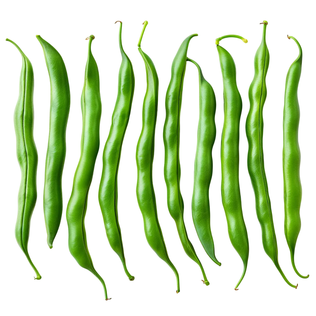 Green Bean Pods in a Row - Free PNG