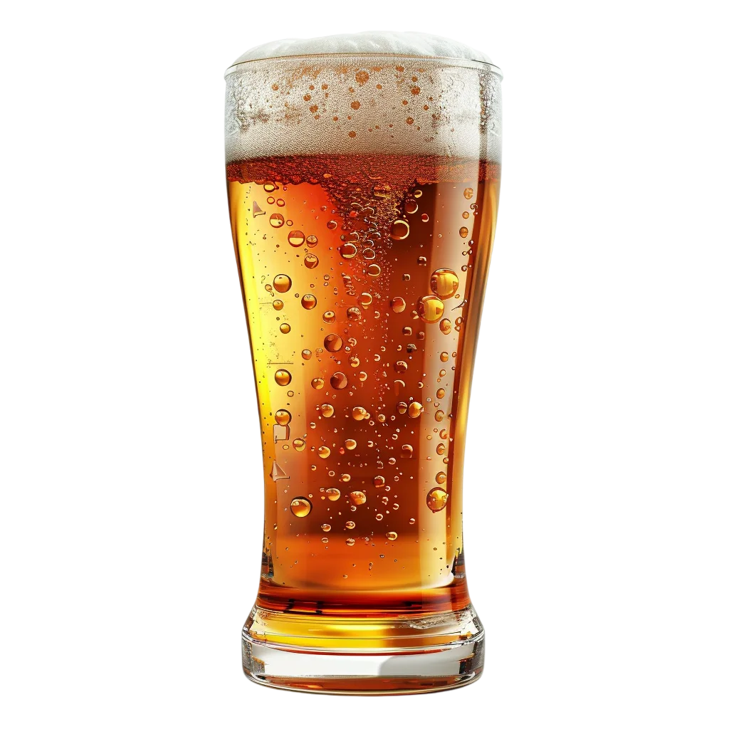 Amber Beer in a Pint Glass Free PNG