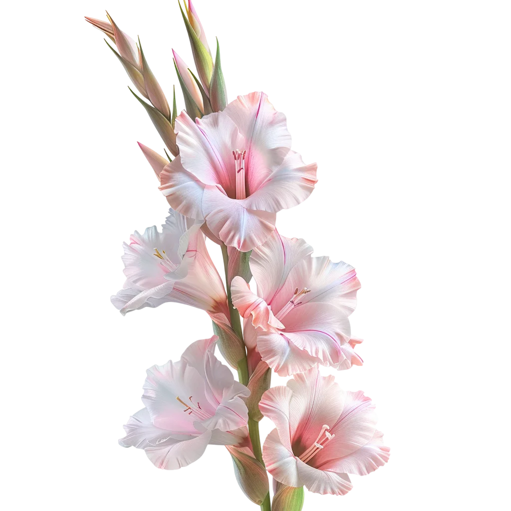 Pale Pink Gladiolus Flower Stem Free PNG