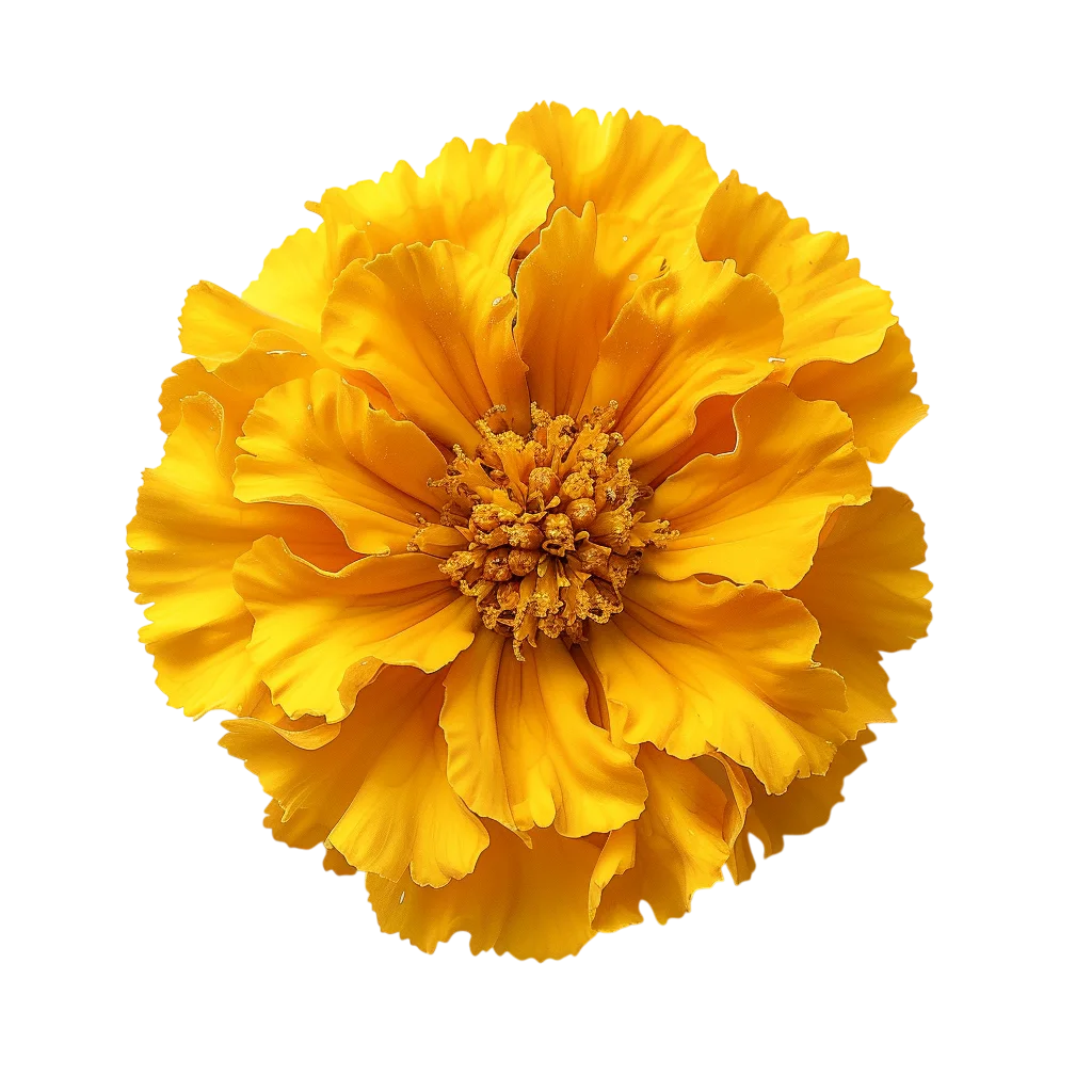 Golden Orange Ruffled Flower Free PNG