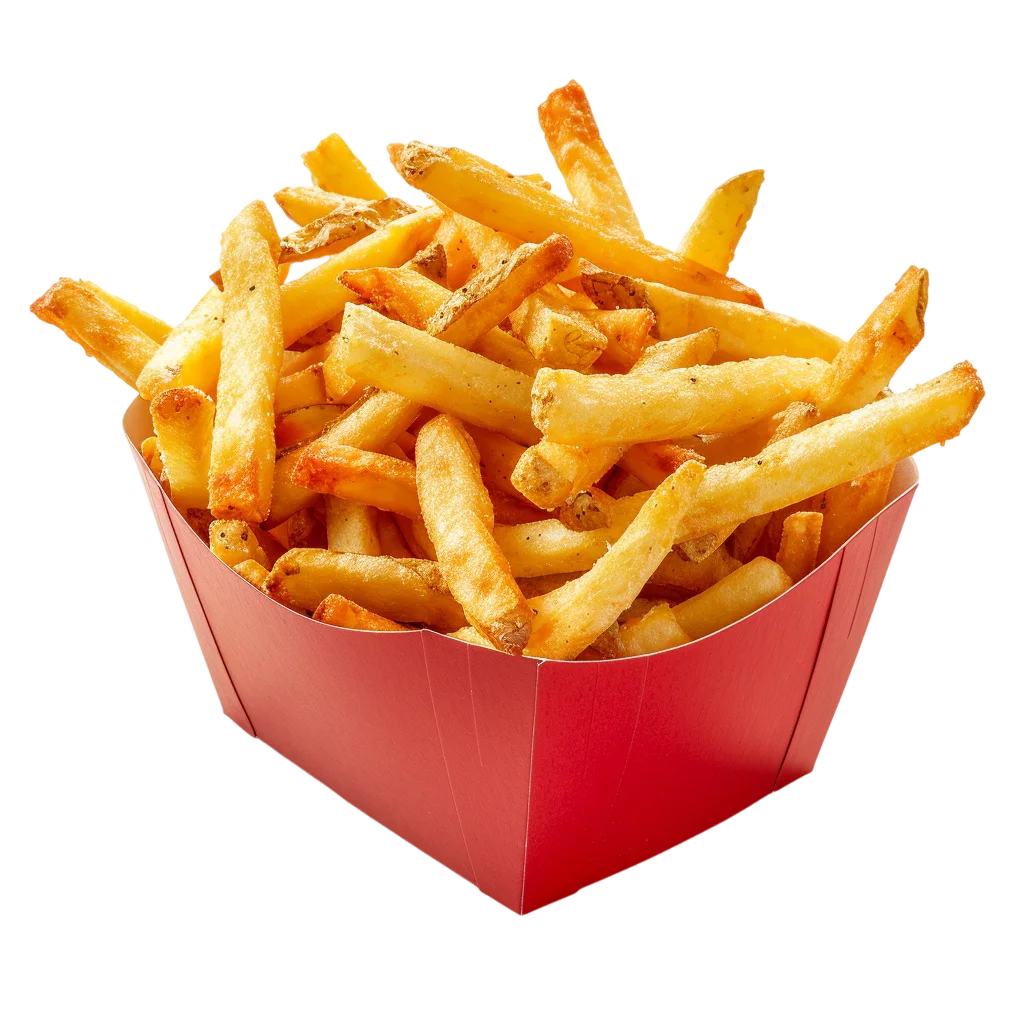 Golden French Fries in a Red Carton | Free PNG