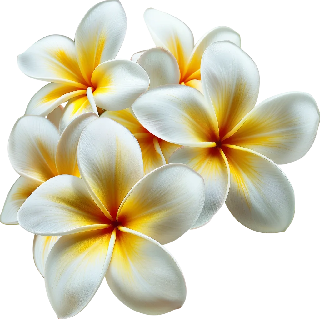 White and Yellow Frangipani Flower Cluster Free PNG