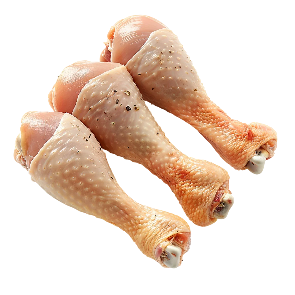Three Seasoned Raw Chicken Drumsticks Free PNG