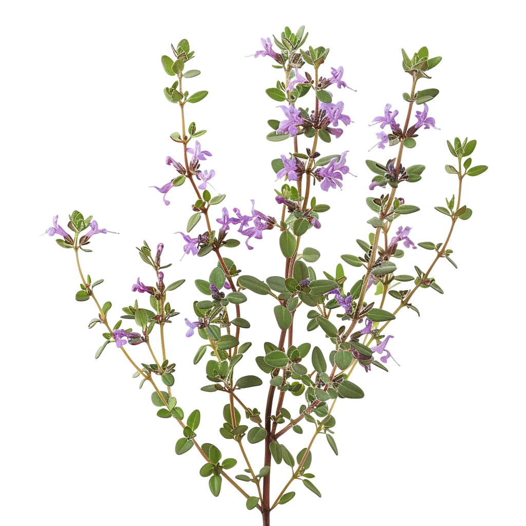 Purple-Flowering Plant with Green Leaves Free PNG