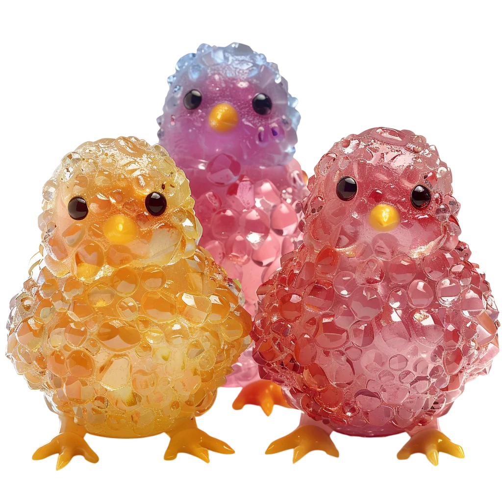 Three Sparkling Gemstone Chicks | Free PNG