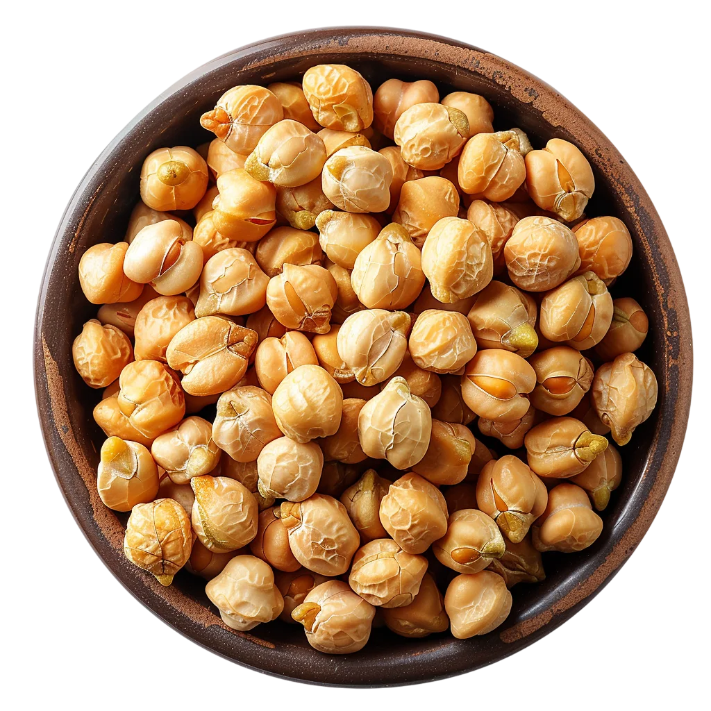 Golden Roasted Chickpeas in a Bowl Free PNG