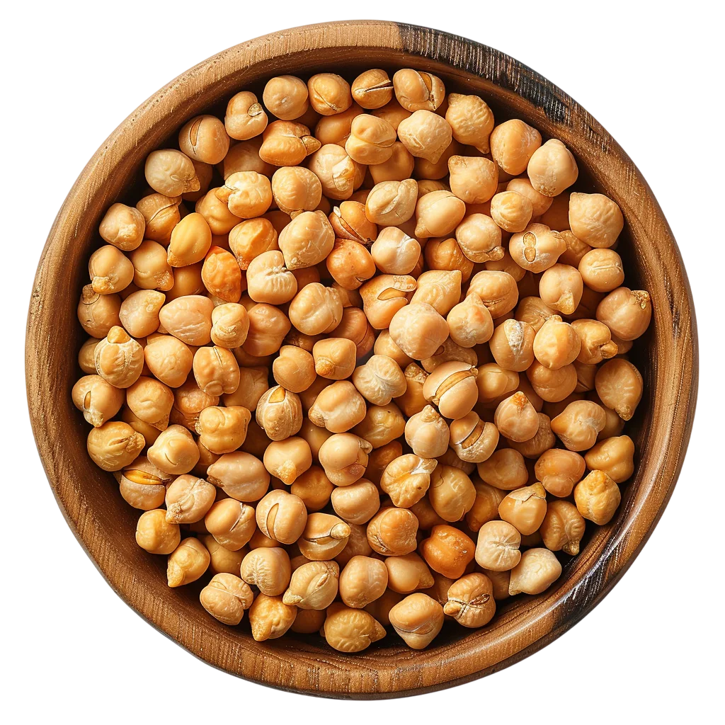 Golden Chickpeas in a Wooden Bowl - Free PNG