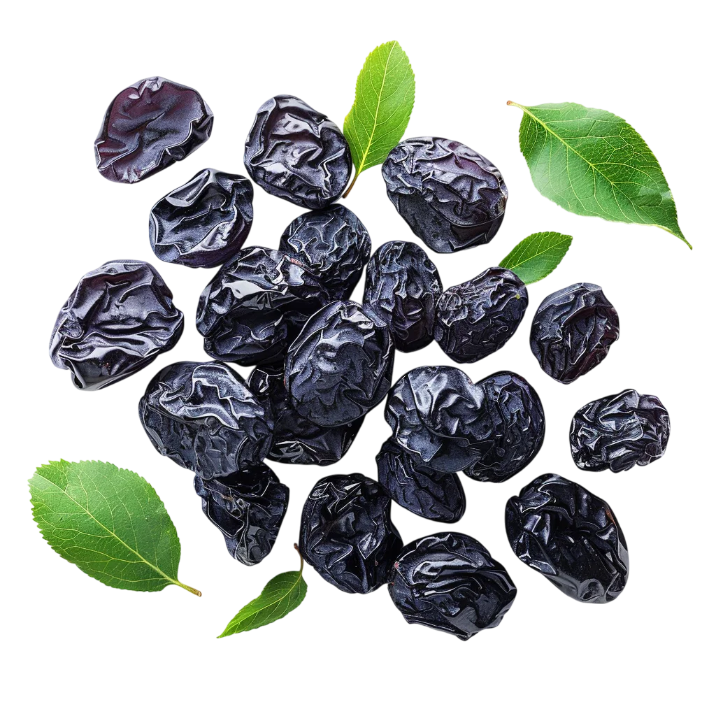 Dark Dried Dates with Green Leaves Free PNG