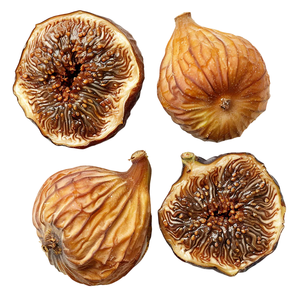 Whole and Halved Dried Figs | Free PNG