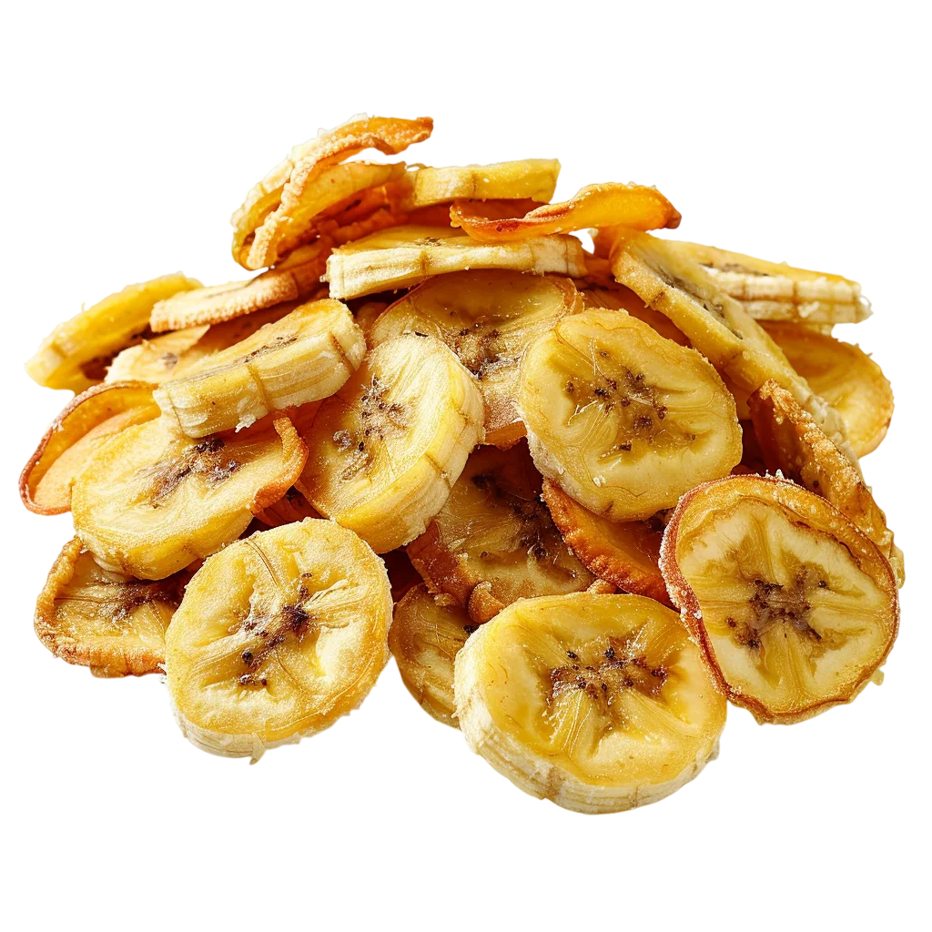 Golden Banana Chips Pile Free PNG