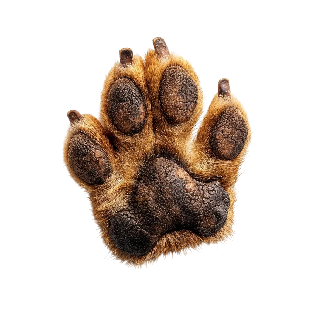 Golden-Brown Furry Paw Close-Up Free PNG