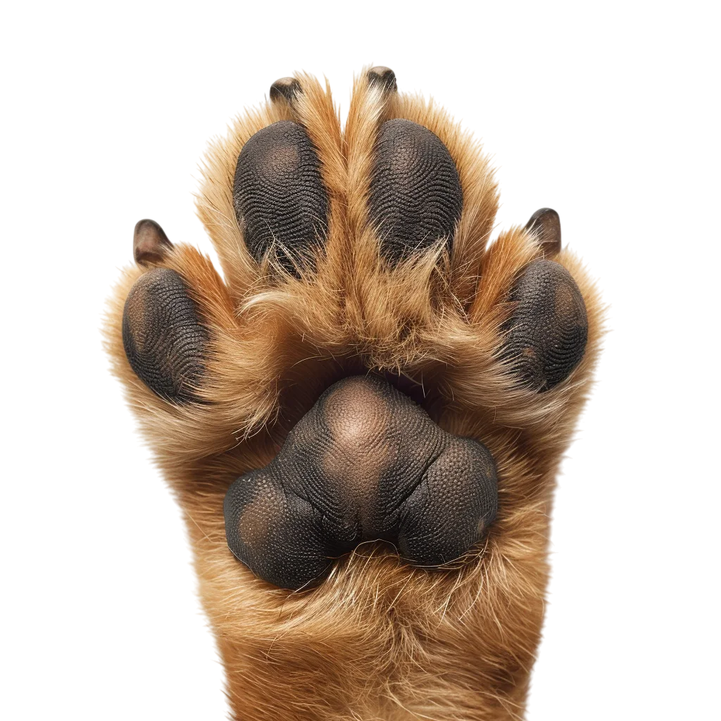 Golden-Brown Dog Paw Pad Close-Up Free PNG