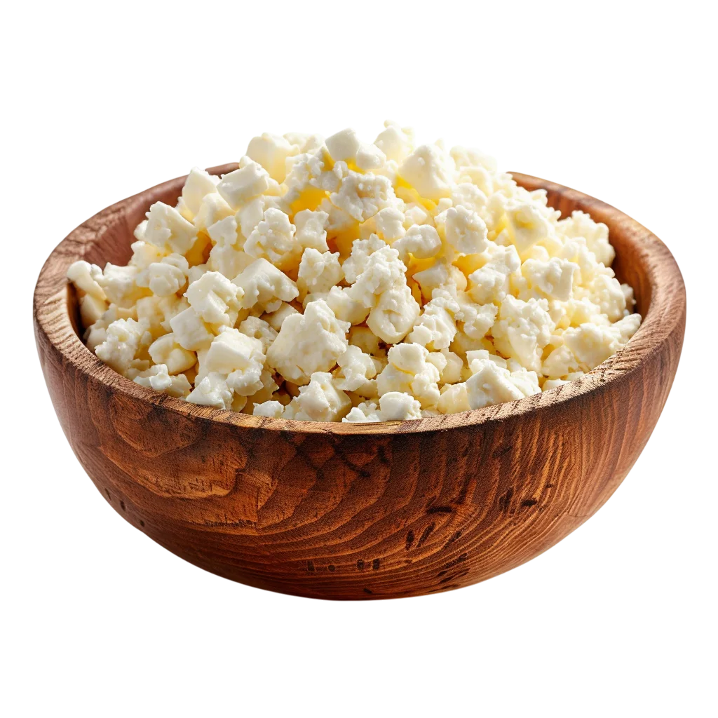 Bowl of Cottage Cheese Curds on Transparent Background | Free PNG