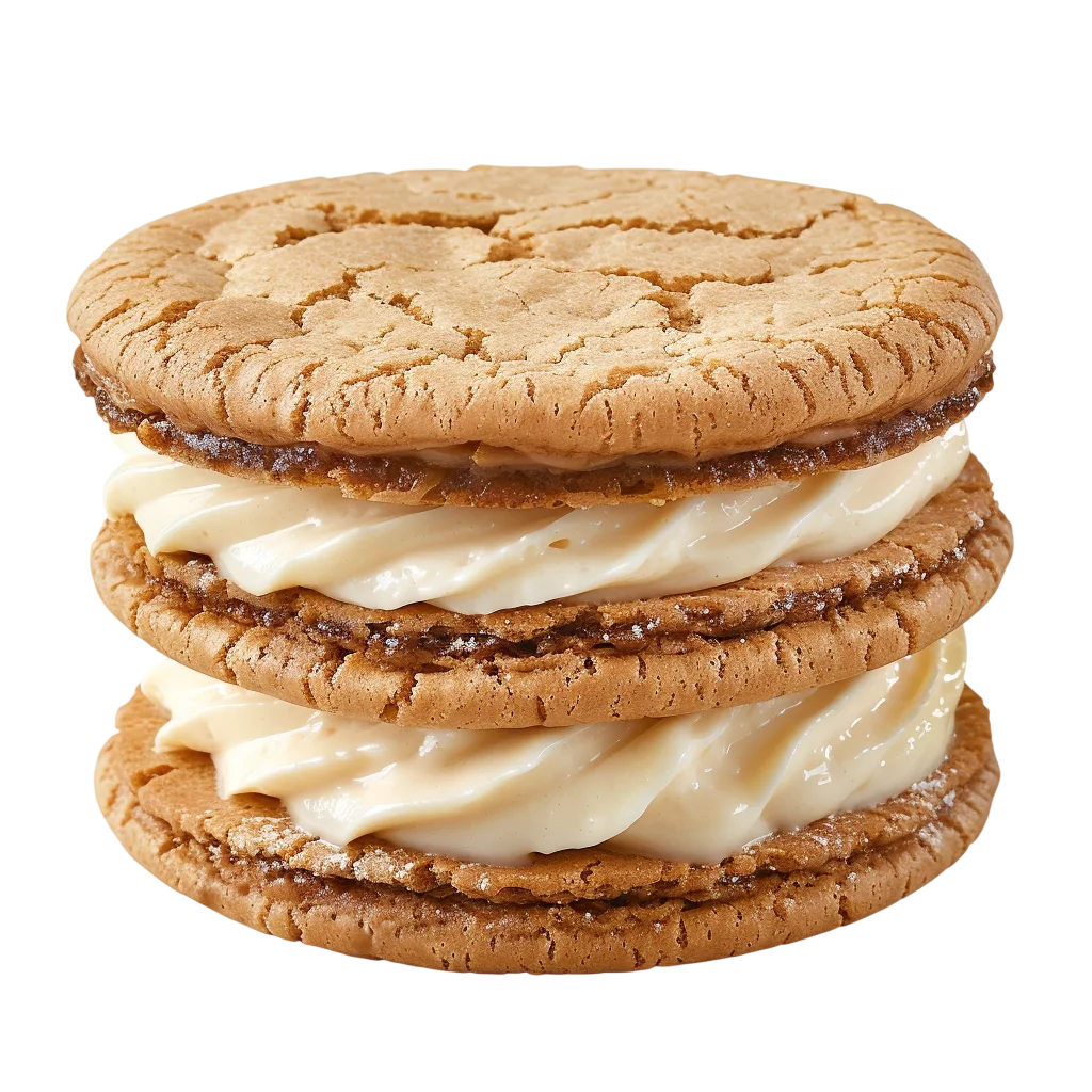Stack of Cream-Filled Cookies Free PNG