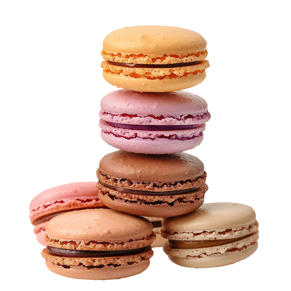 Stack of Colorful French Macarons Free PNG