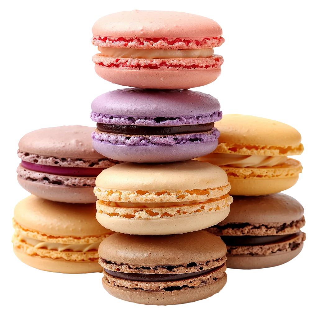 Stack of Colorful French Macarons | Free PNG