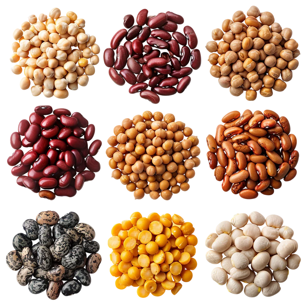Assorted Colorful Beans and Legumes Free PNG