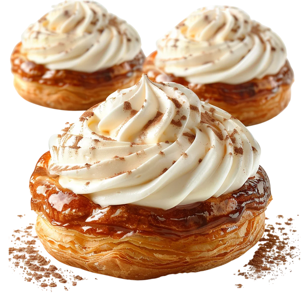 Cream-Topped Puff Pastry Desserts Free PNG