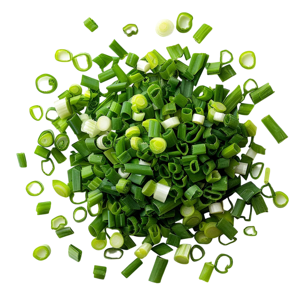 Chopped Green Onions with Scattered Rings | Free PNG